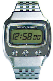 Seikos første digitalur med quartz, 1973. Billede udlånt af The Seiko Museum.